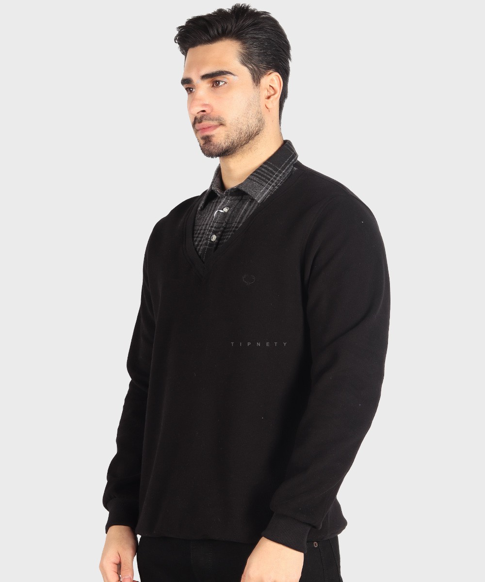         مشکی ملانژ سورمه ای پاییزه پلیور 2079  - تصویر 6