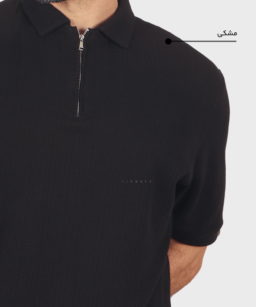             صدری مشکی کرم سورمه ای شیری تیشرت یقه دار 4208  - تصویر 11