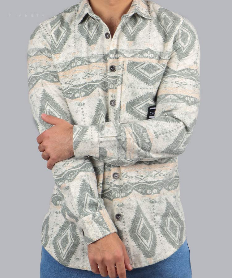                                                                                                                 پسته ای آبی سبز پاییزه پیراهن 0738  - تصویر 3