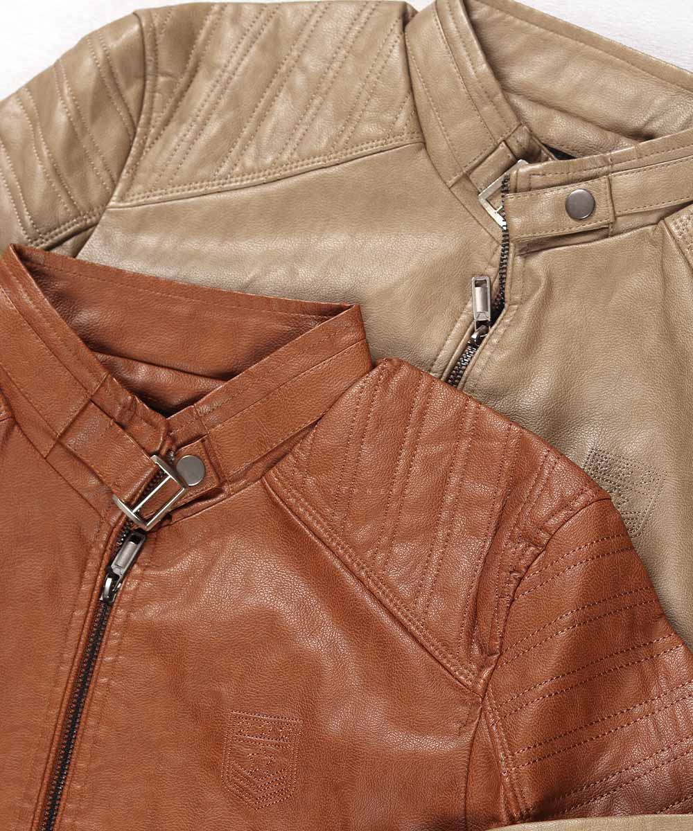                         عسلی خاکی مشکی زمستانه کت چرم 8822  - تصویر 2