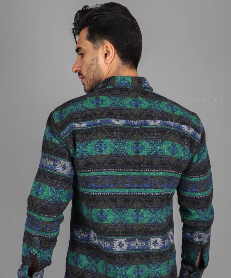                                                                                                                                                 آجری سبز زرشکی پاییزه پیراهن 0850  - تصویر 8