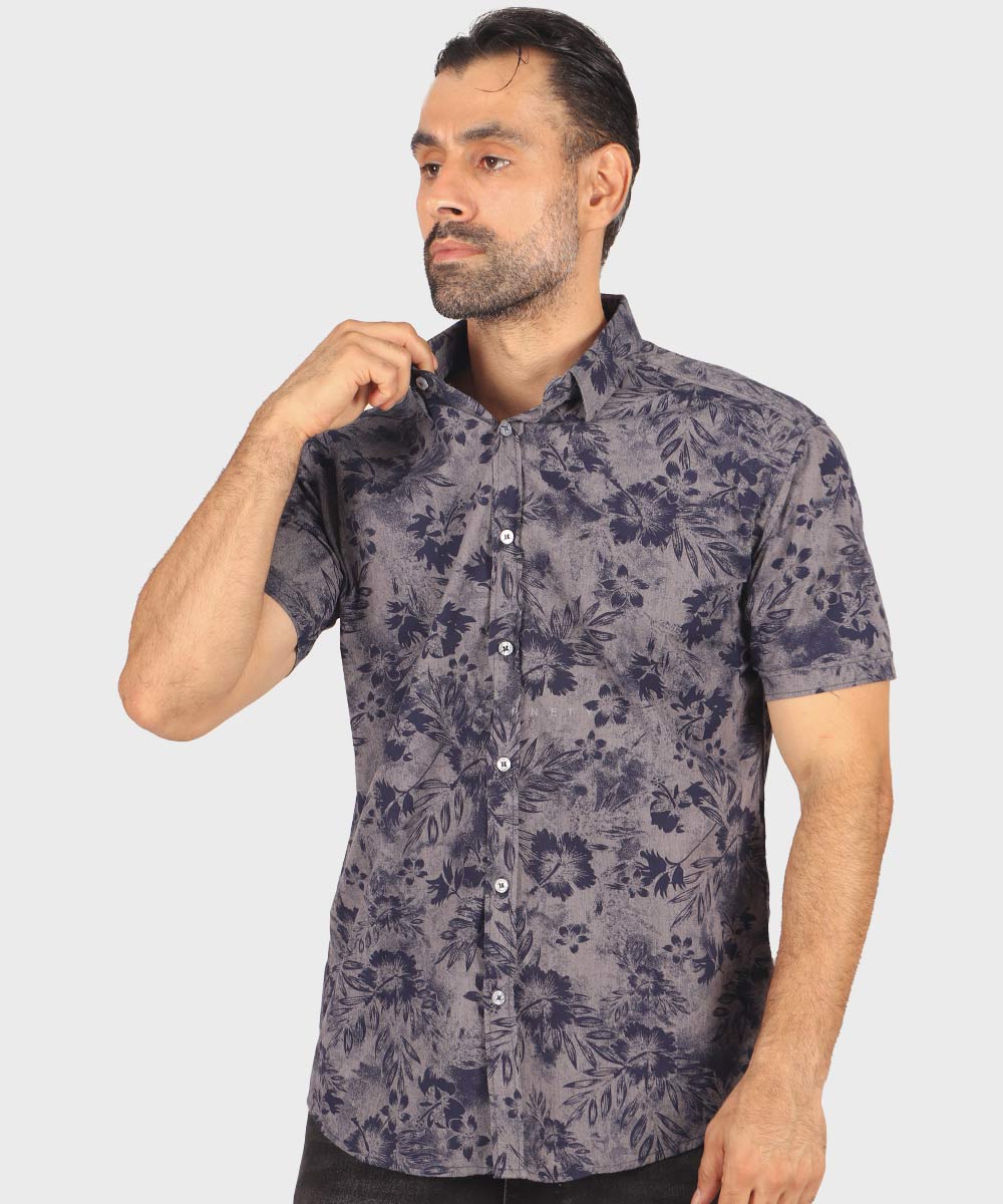             شکلاتی سورمه ای مشکی سبز دودی پیراهن آستین کوتاه فیت 0935  - تصویر 15