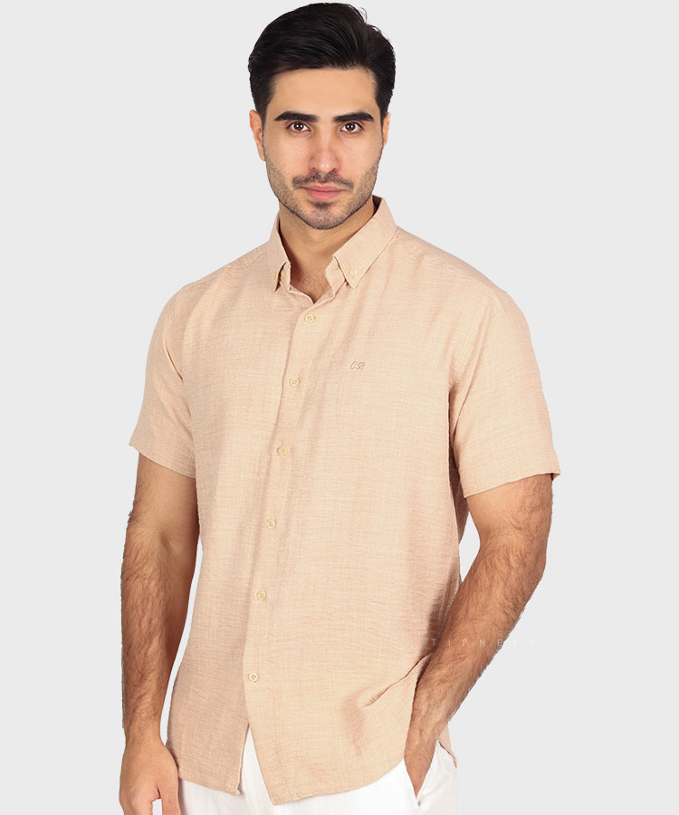                                                                                             مشکی لجنی آبی تیره طوسی تیره شتری نسکافه ای سبز کرم سفید نفتی یشمی خاکی پیراهن آستین کوتاه فیت 0132  - تصویر 6