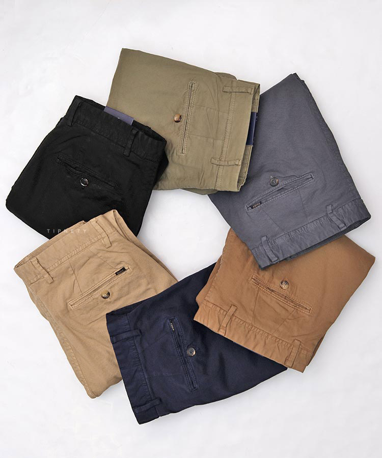                                                                 سورمه ای صدری شتری کرم نوک مدادی مشکی ذغالی شلوار کتان فیت 1320  - تصویر 4