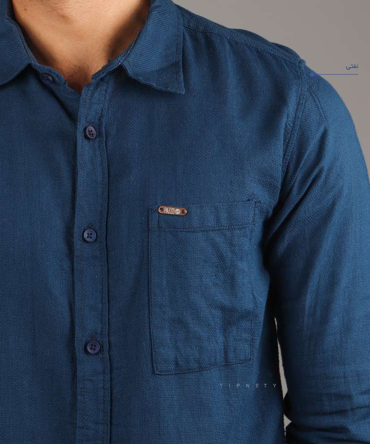                                                                                     پرتقالی سفید مشکی نفتی سبز کرم پیراهن آستین بلند فیت 0831  - تصویر 3