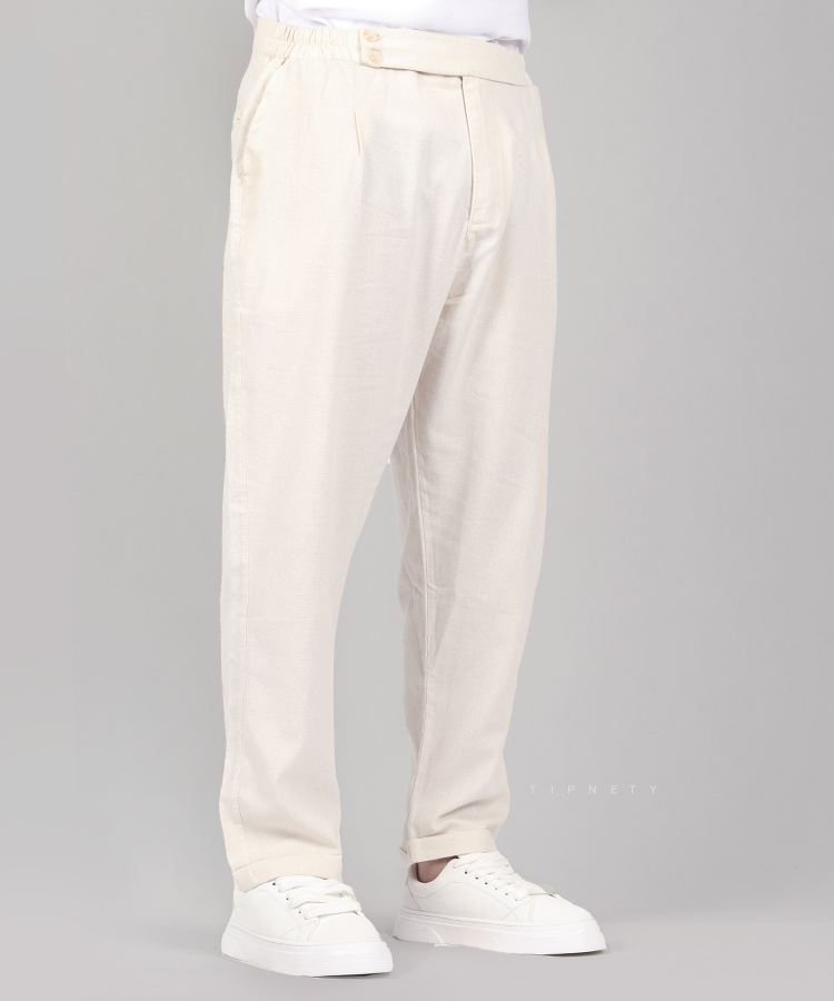 شلوار پارچه ای مام استایل پیله دار 2507