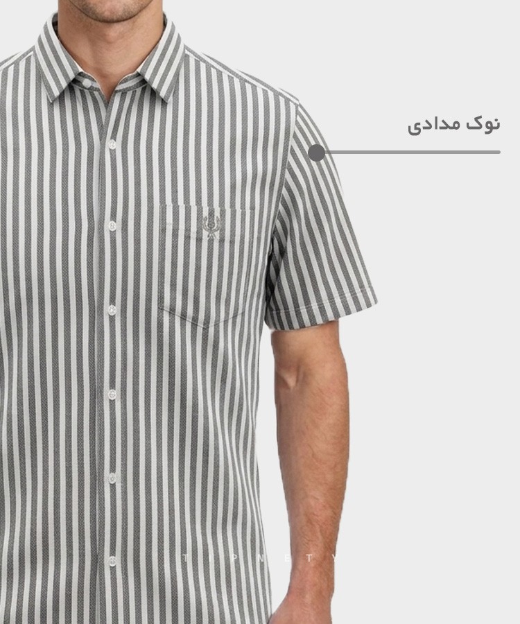 طوسی پیراهن آستین کوتاه کلاسیک جعفرزاده 1009 
