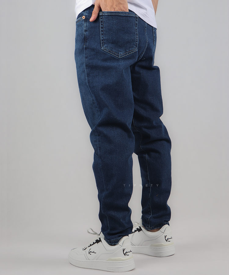                                 آبی تیره شلوار جین مام فیت 0026  - تصویر 4