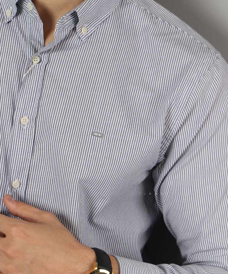 پیراهن مردانه آستین بلند طوسی 0897