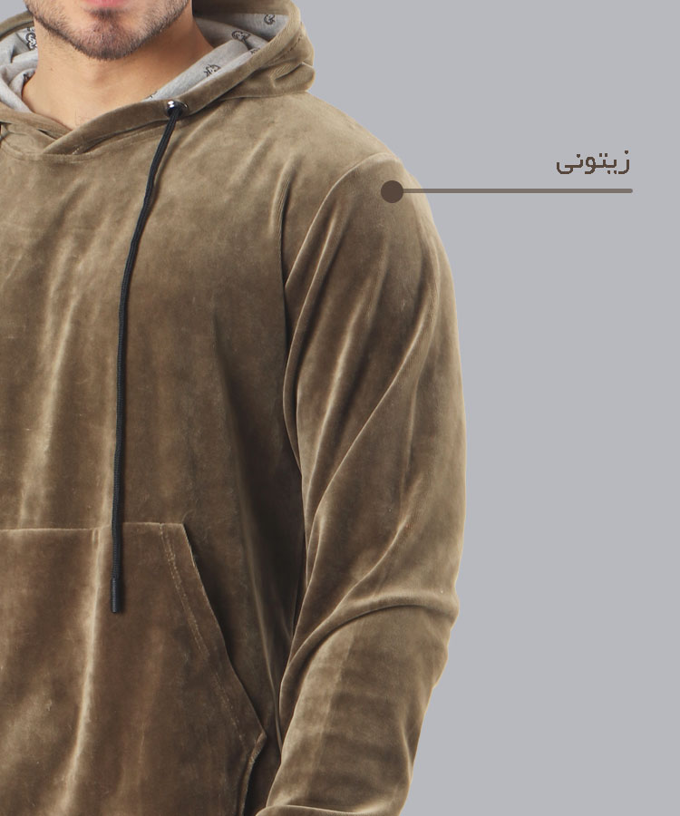                                                                                                                                                                                                                                                                 طوسی روشن زیتونی یشمی بنفش شتری خاکی آبی پاییزه هودی 5112  - تصویر 4