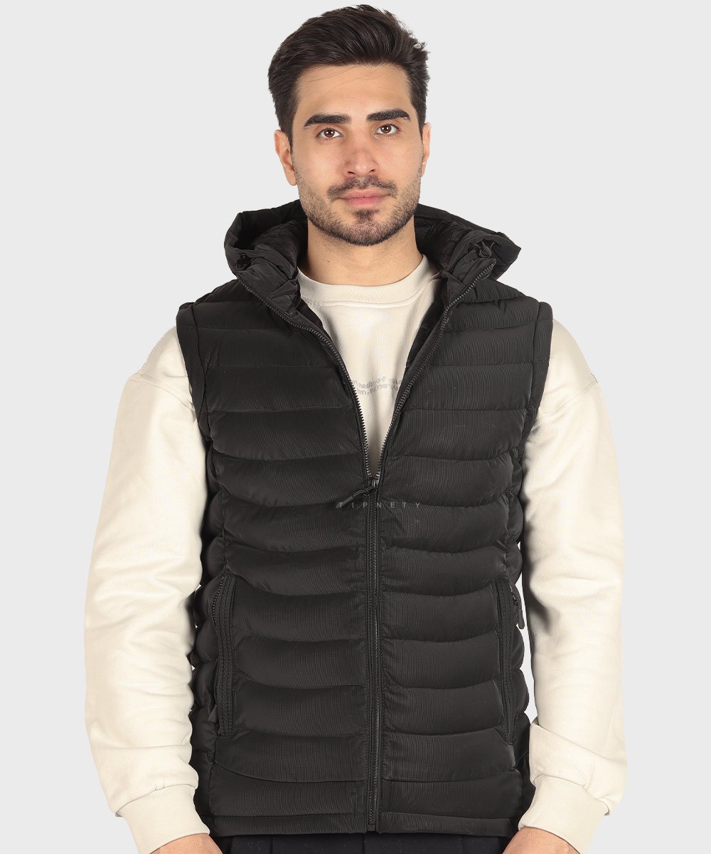 پافر مشکی مردانه کلاه دار 2015