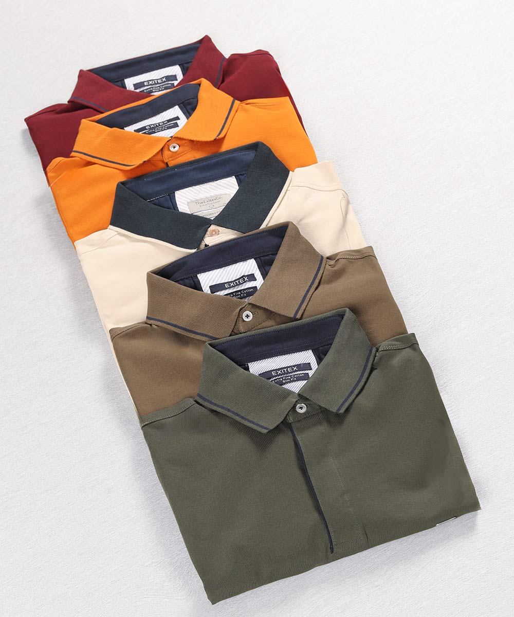 تیشرت یقه دار مردانه پنبه ای 0556