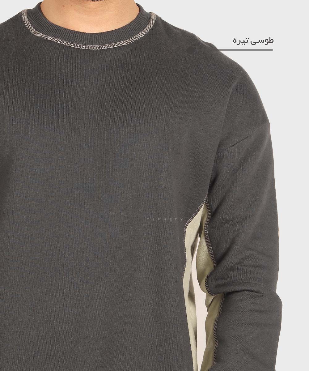       طوسی تیره مشکی پاییزه پلیور 1776  - تصویر 3