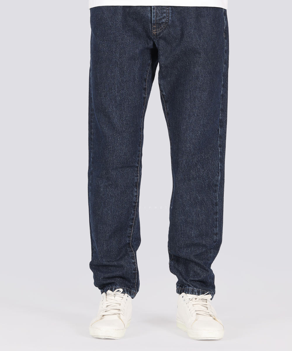 شلوار جین مام فیت مردانه سورمه ای 3910