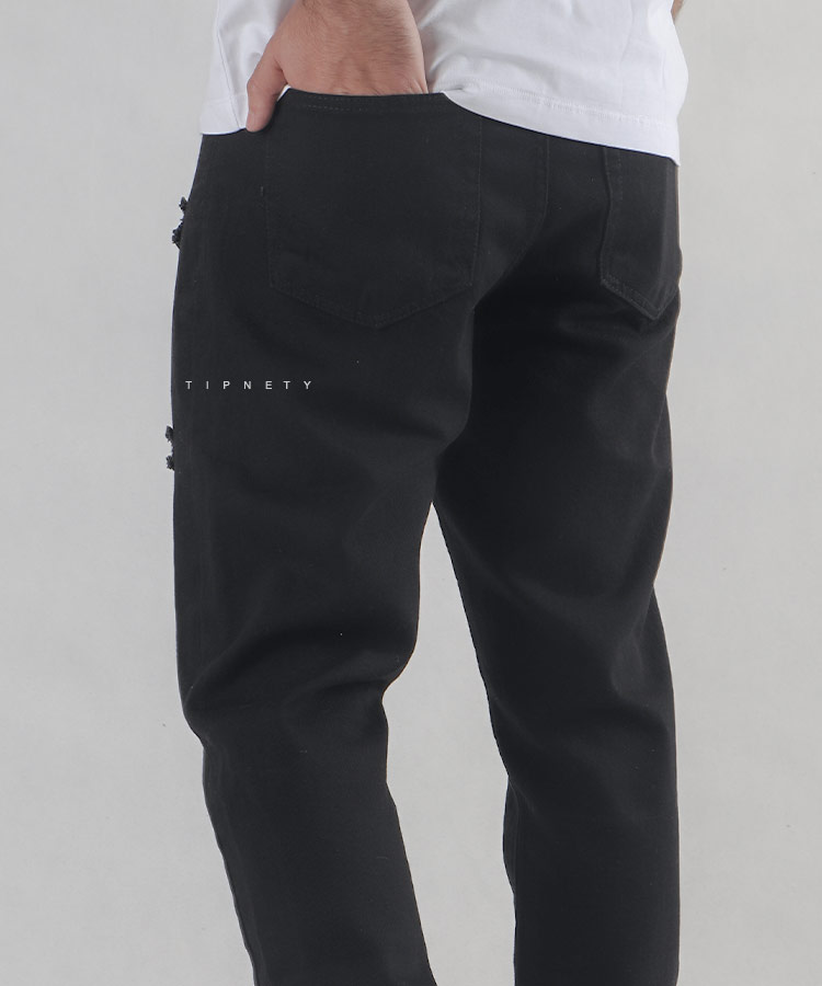 شلوار جین مام فیت مردانه زاپ دار 0613