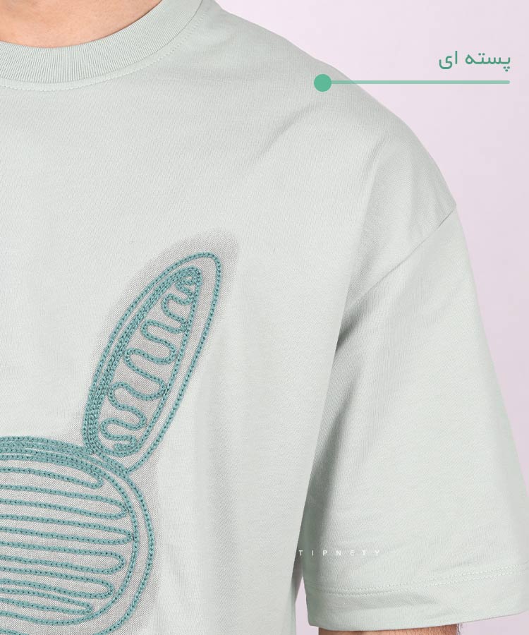                         پسته ای طوسی تیره خاکی تیشرت لش 3617  - تصویر 5