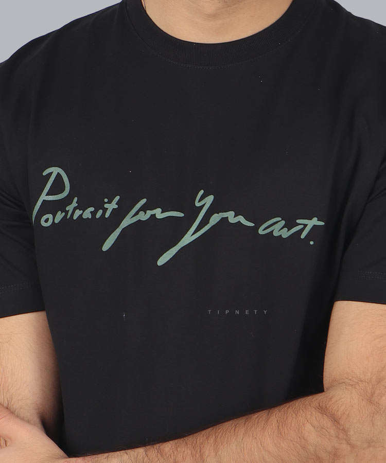                                                                   مشکی سفید تیشرت چاپی 1302  - تصویر 5