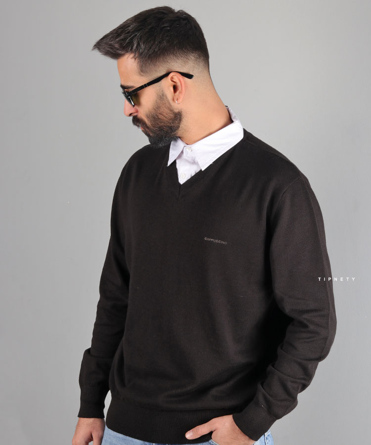 پلیور مردانه یقه هفت Cappuccino کد 6016