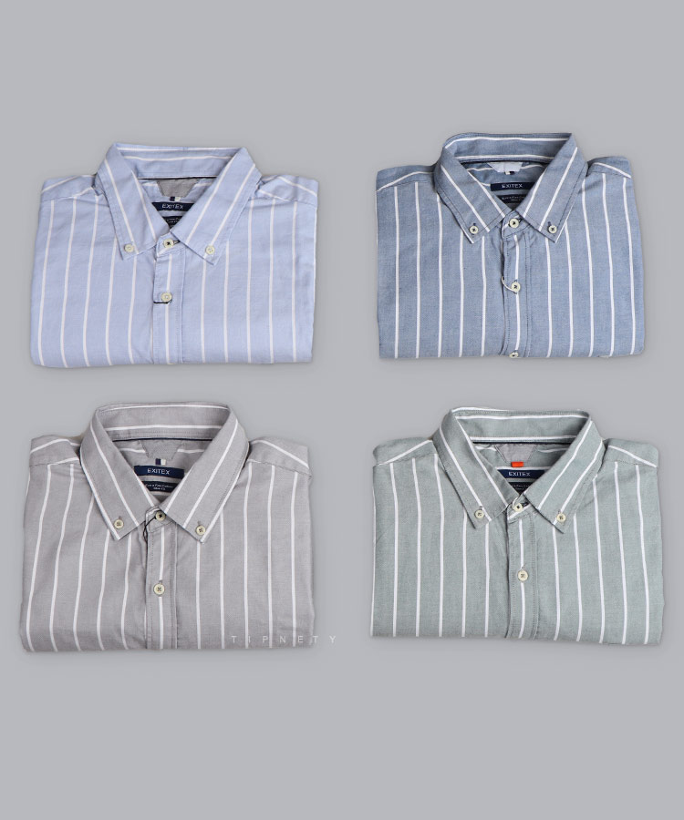                                                             نفتی آبی روشن سبز طوسی پیراهن آستین بلند فیت 4101  - تصویر 3