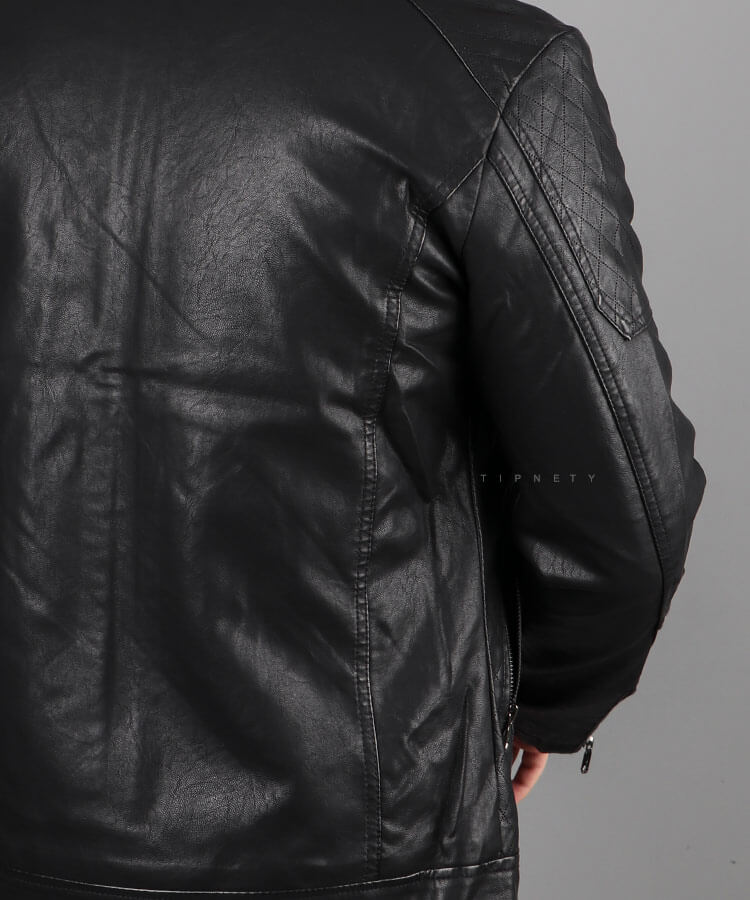                                                                                                                                               شکلاتی یشمی     مشکی زمستانه کت چرم 2318  - تصویر 8