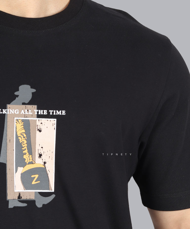                                                 لجنی سورمه ای مشکی تیشرت چاپی 1419  - تصویر 6