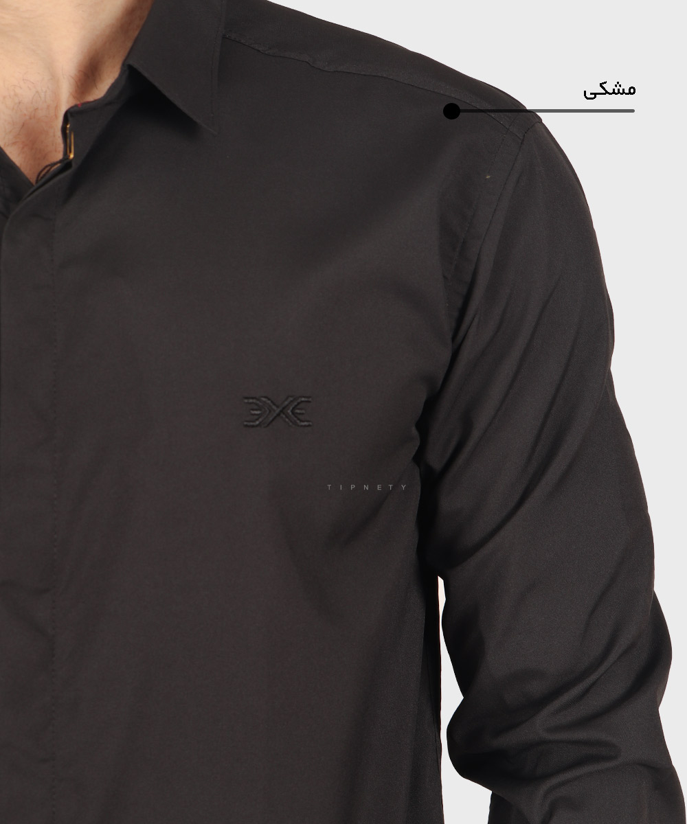                                           آبی روشن سبز مشکی یشمی یاسی نفتی پیراهن آستین بلند فیت 0939  - تصویر 7