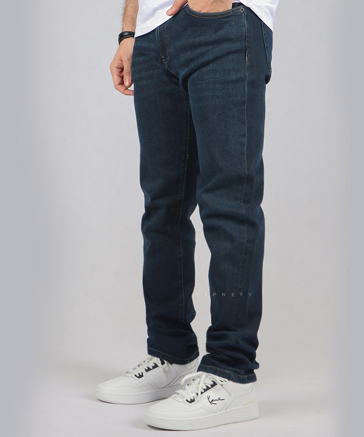 شلوار جین اسلیم مردانه سورمه ای 6177