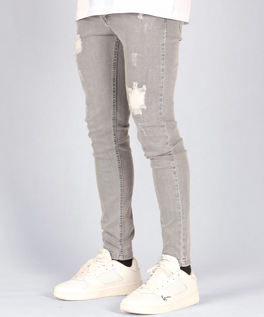         طوسی روشن     شلوار جین اسکینی 0961  - تصویر 6