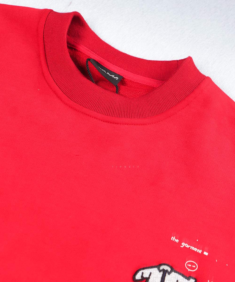         سورمه ای لجنی قرمز پاییزه پلیور 1786  - تصویر 14