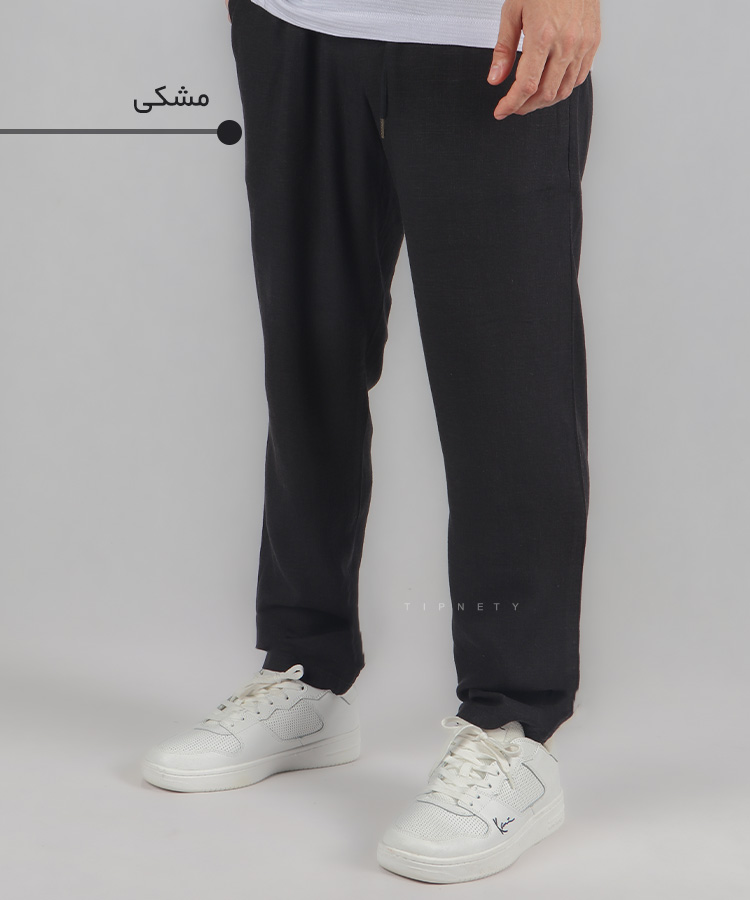                                                                                                                                                         کرم استخوانی زیتونی مشکی سورمه ای شلوار پارچه ای لینن 0060  - تصویر 5