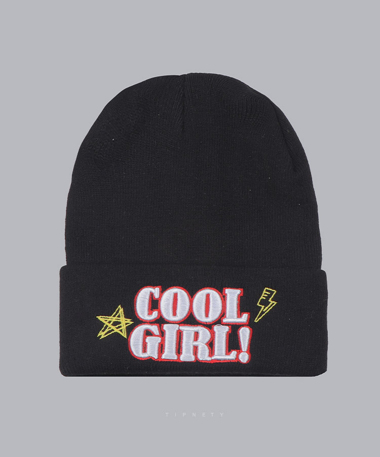 کلاه بافتنی زمستانه cool girl و مشکی 5123