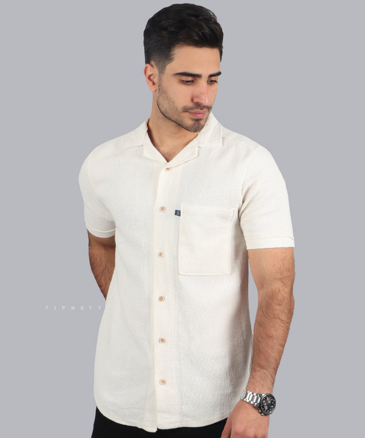 پیراهن یقه انگلیسی مردانه جیب دار 2044