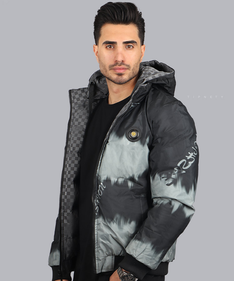                                                                                                                                                       کرم طوسی مشکی سبز زمستانه کاپشن 0116  - تصویر 11