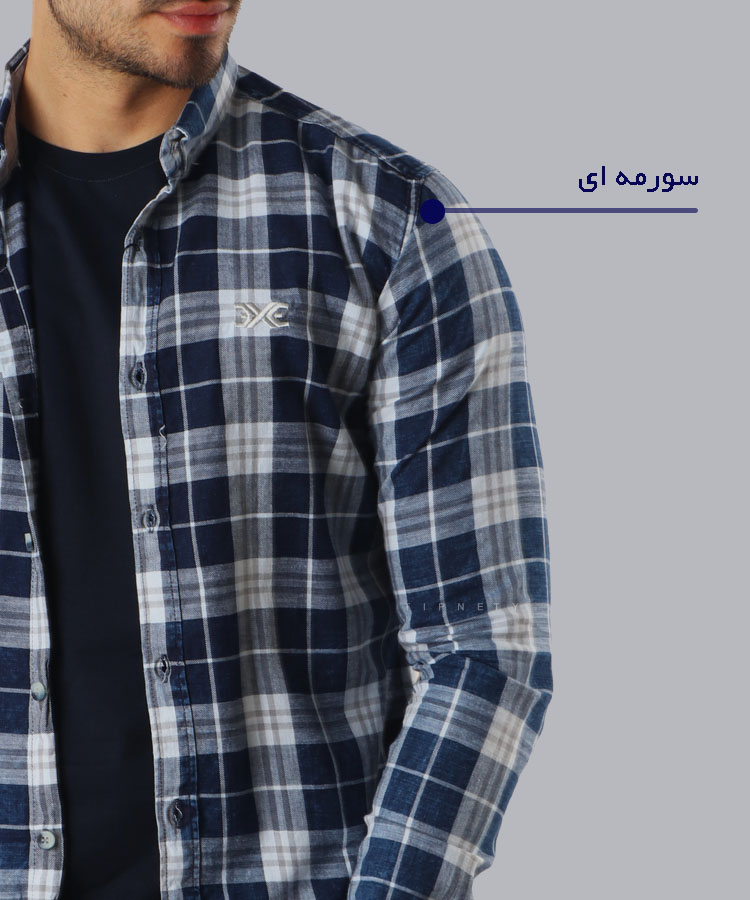                                                             نارنجی سورمه ای پسته ای آبی پیراهن آستین بلند فیت 0532  - تصویر 5