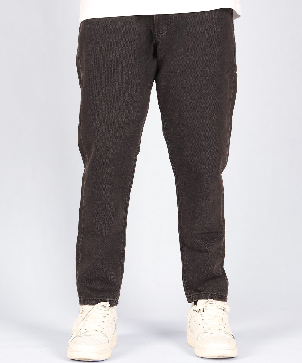 شلوار جین مام فیت مردانه ذغالی 0350