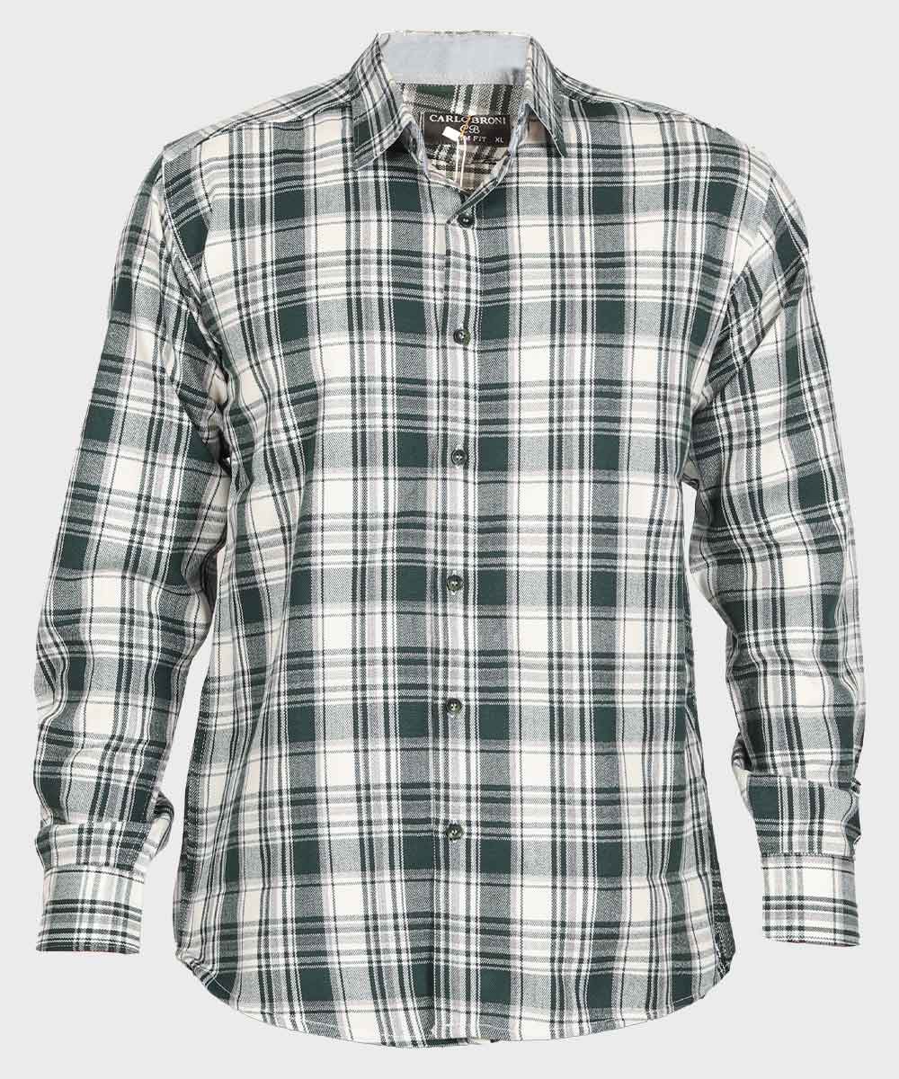 پیراهن مردانه پشمی چهارخانه سبز 0162