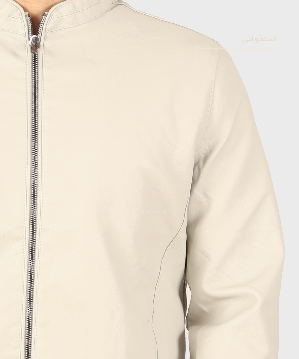         نسکافه ای استخوانی مشکی زمستانه کت چرم 2513  - تصویر 7