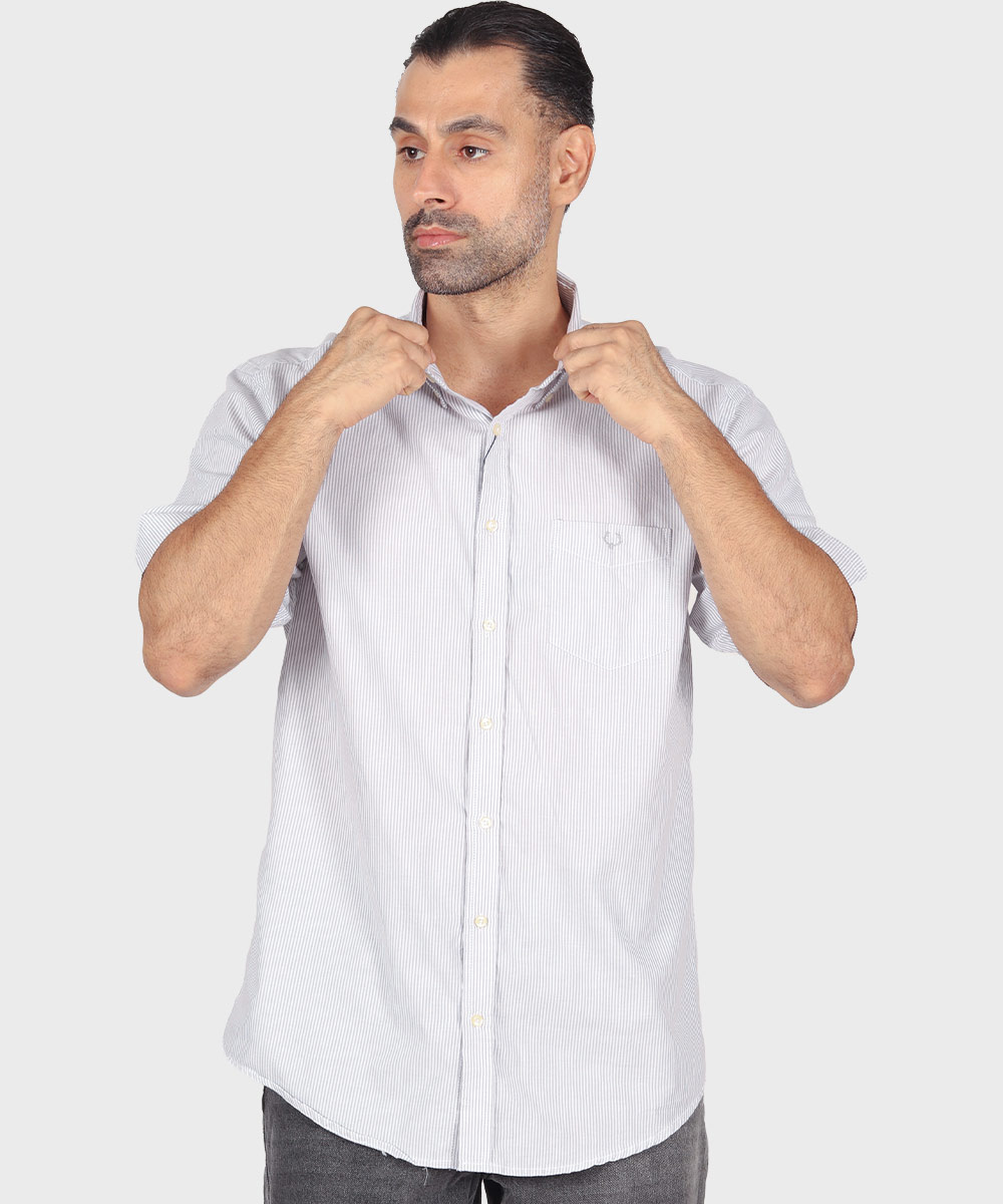         طوسی پیراهن آستین کوتاه کلاسیک 1279  - تصویر 7