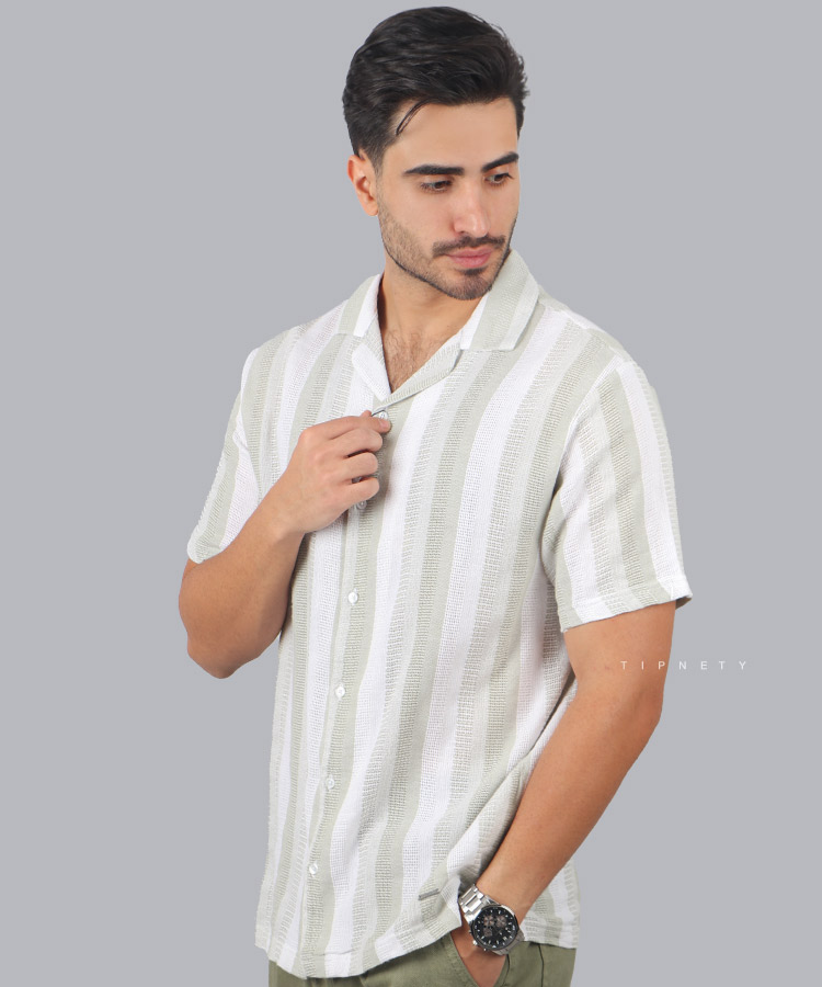 پیراهن یقه انگلیسی مردانه کنفی 1241