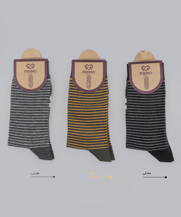 جوراب ساق بلند مردانه راه راه 9803