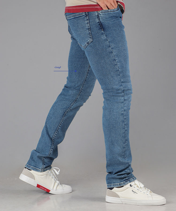                                                       تینت آبی شلوار جین اسلیم 3749  - تصویر 3