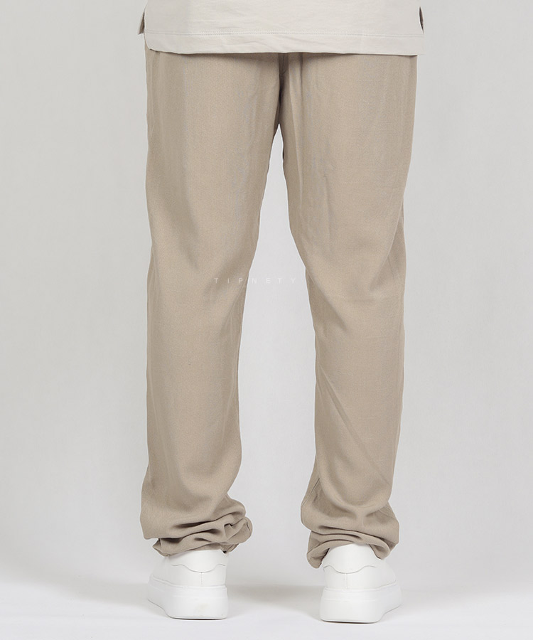                                 نخودی مشکی کرم تیره شلوار پارچه ای لینن 1330  - تصویر 6