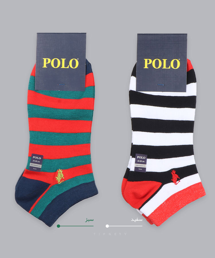                                           سبز سفید قرمز زرد قهوه ای آبی جوراب مچی 9008  - تصویر 3