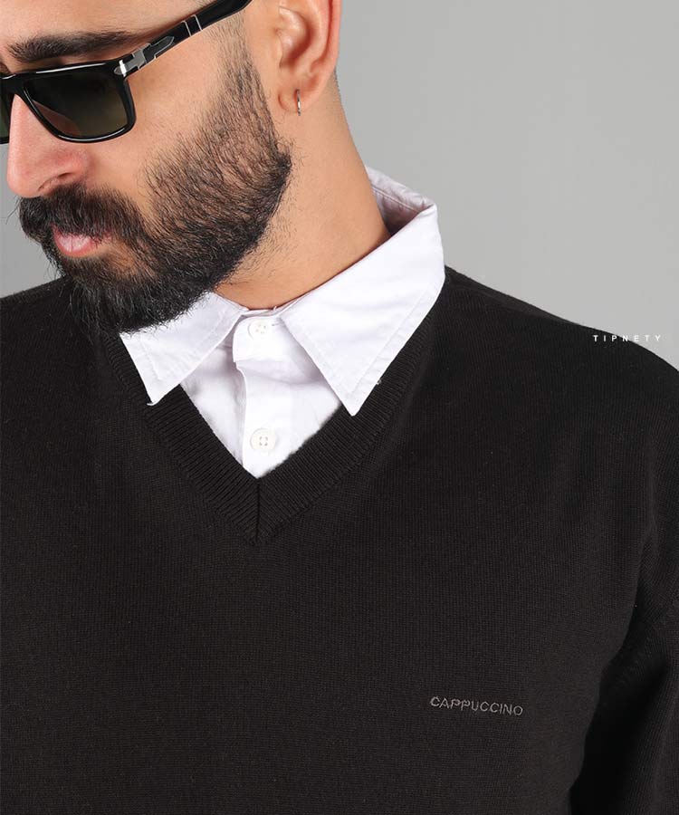 پلیور مردانه یقه هفت Cappuccino کد 6016