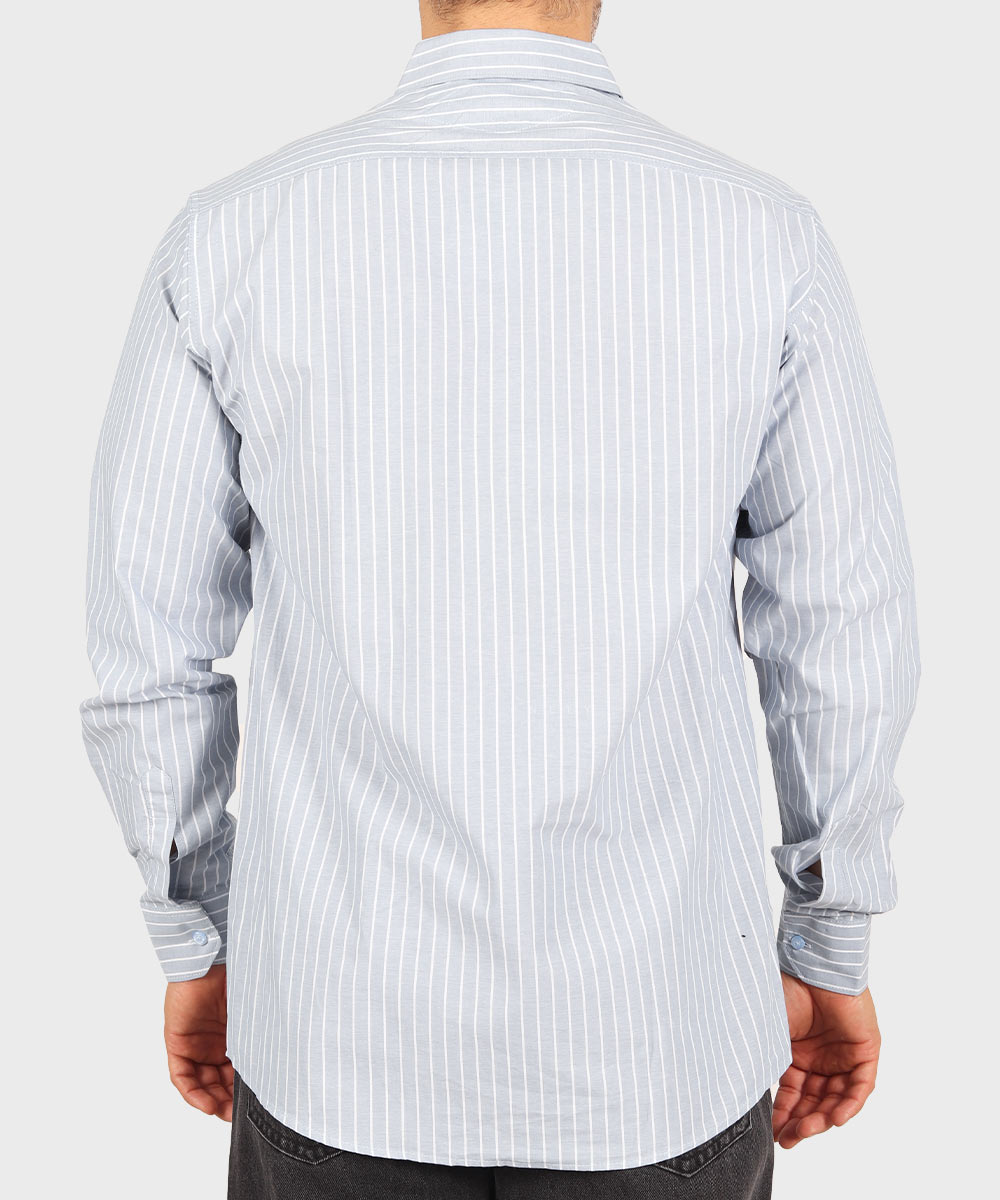                               طوسی دودی سفید آبی روشن پیراهن آستین بلند فیت 0346  - تصویر 12