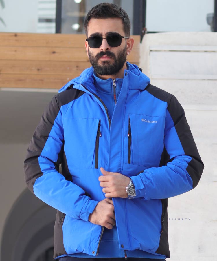                                                                                                                                                                                                           مشکی آبی                             قرمز لجنی زمستانه کاپشن 2208  - تصویر 4