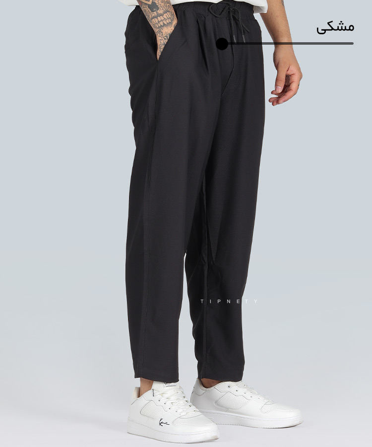                                                                                                                                                                                                       کرم کله غازی طوسی مشکی سفید شلوار پارچه ای لینن 1469  - تصویر 3