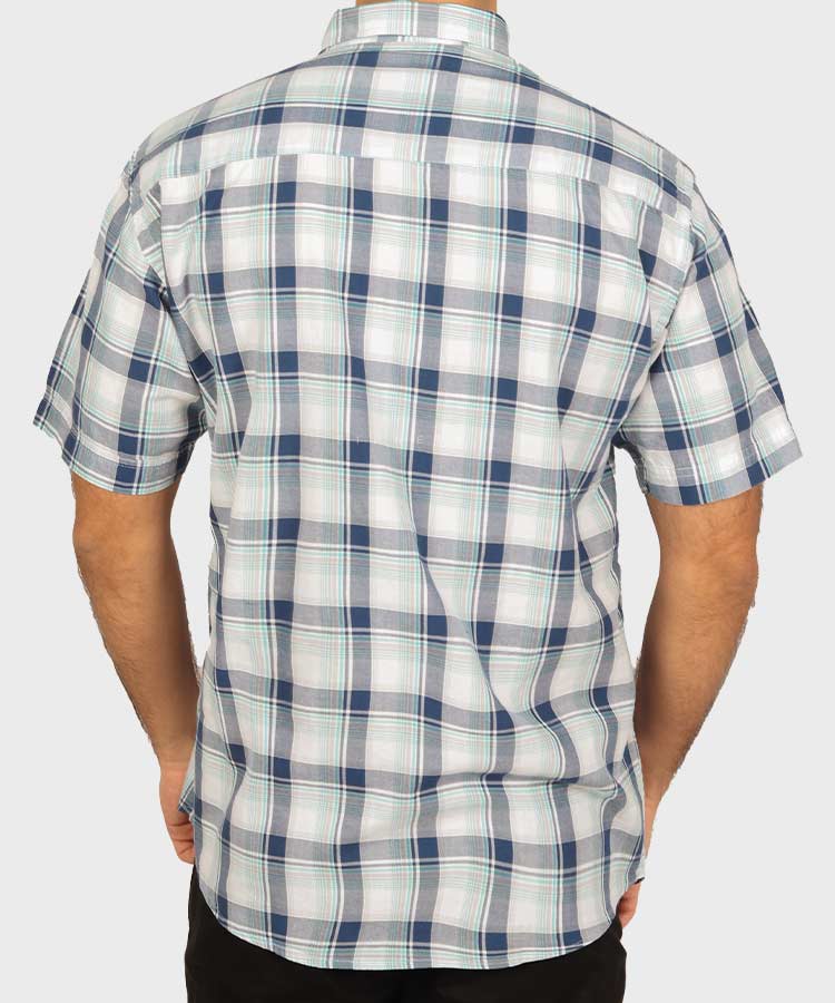         سبز آبی پیراهن آستین کوتاه کلاسیک 0945  - تصویر 3
