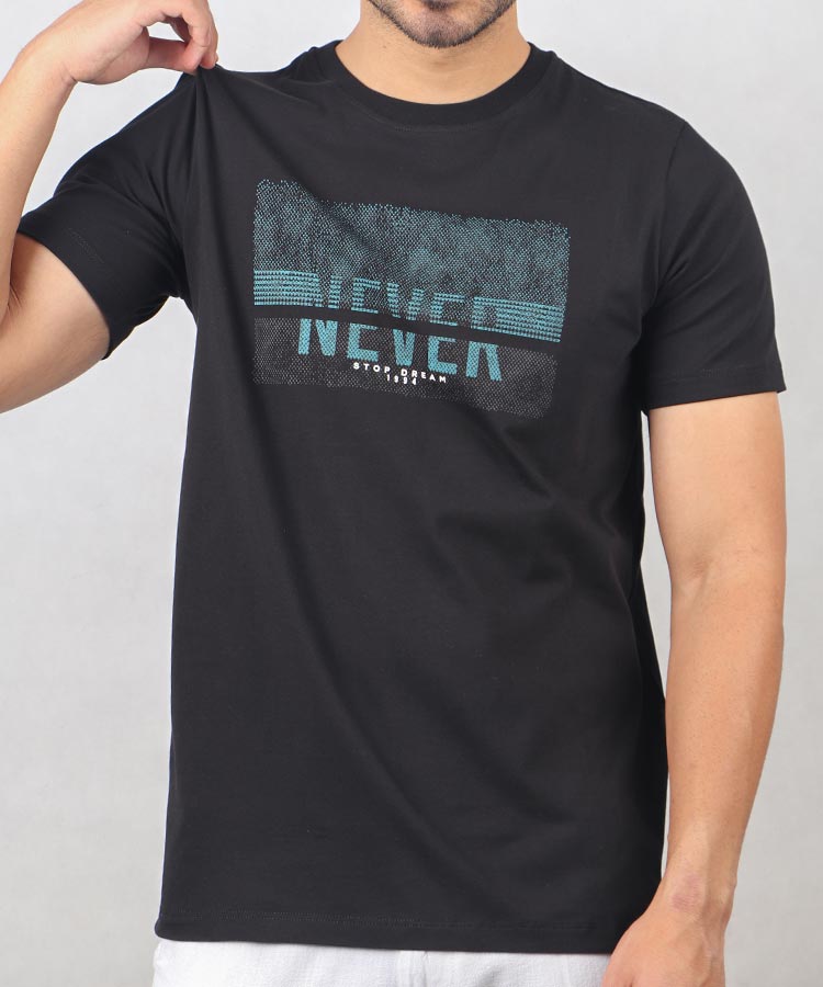                                                                                                 مشکی نفتی سبز سفید طوسی   تیشرت چاپی 1615  - تصویر 4