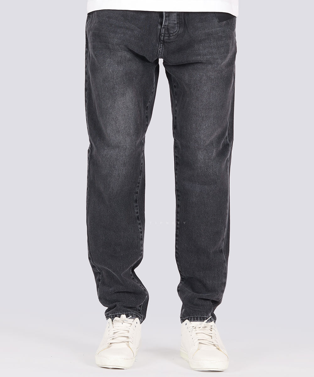 شلوار جین مام فیت مردانه ذغالی 0979